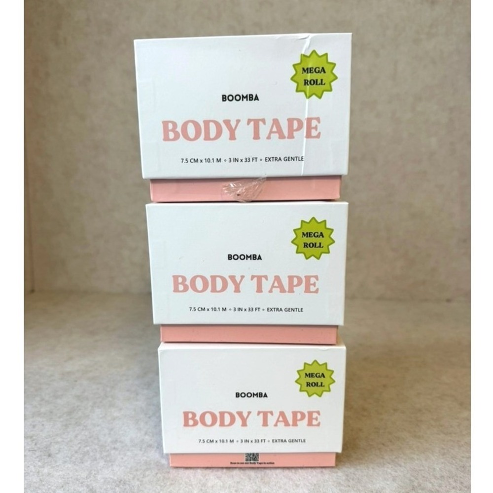 3 Pack BOOMBA Body Tape Mega Roll Beige 3in‎ x 21.3ft